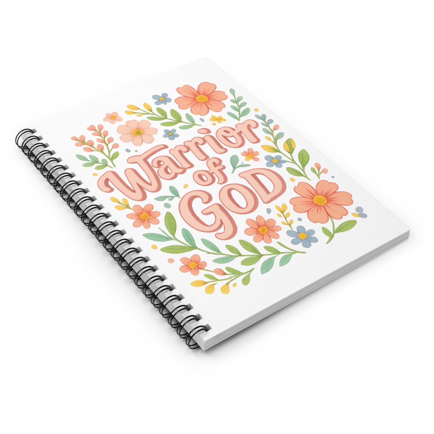 Warrior of God Floral Spiral Notebook