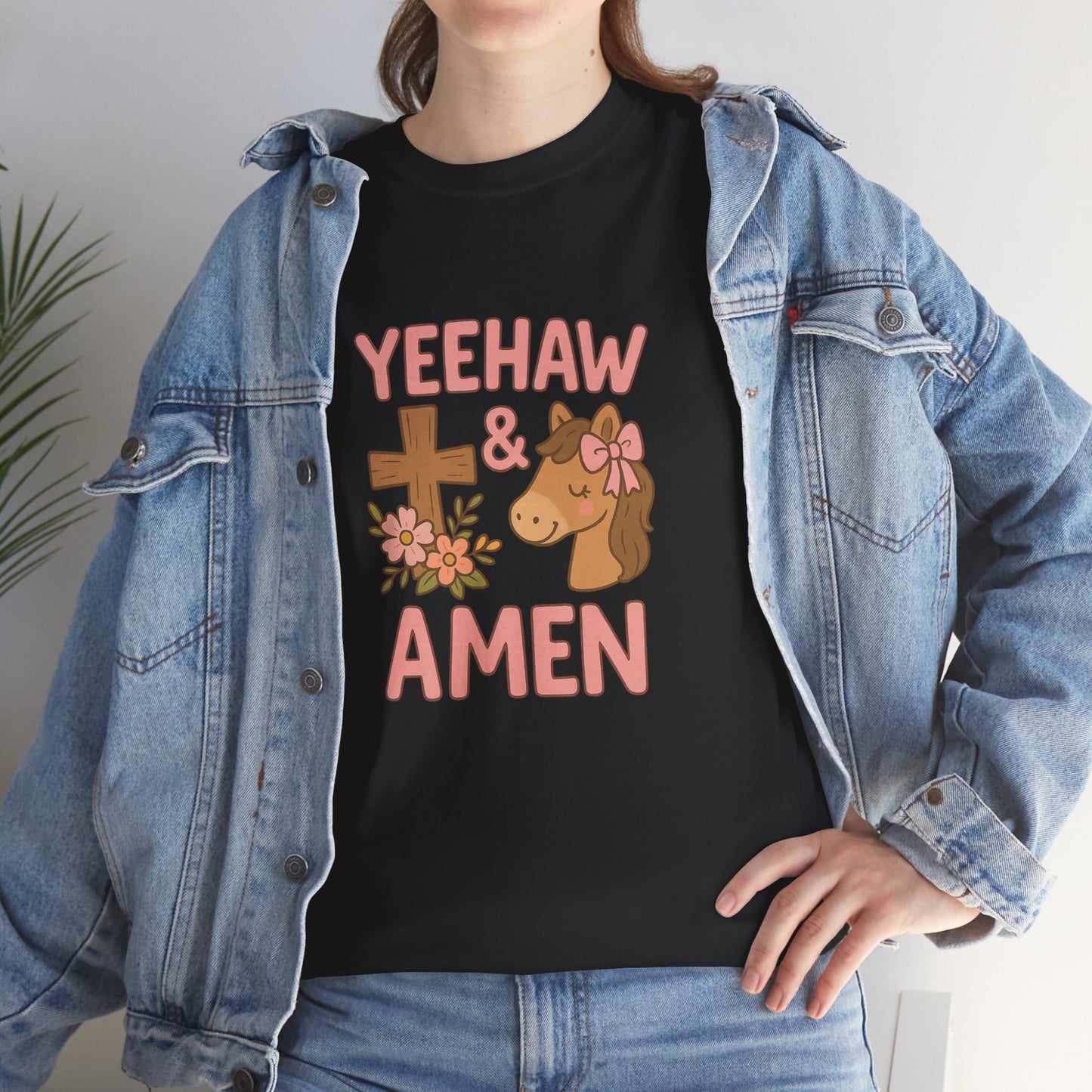 Yeehaw & Amen Horse Cross Tee