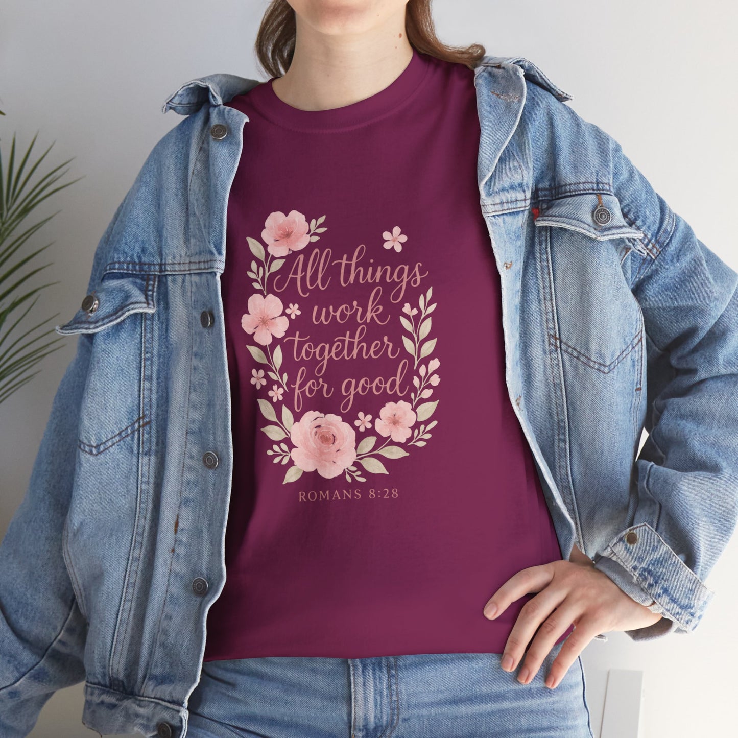 All Things Work Together for Good Floral Tee