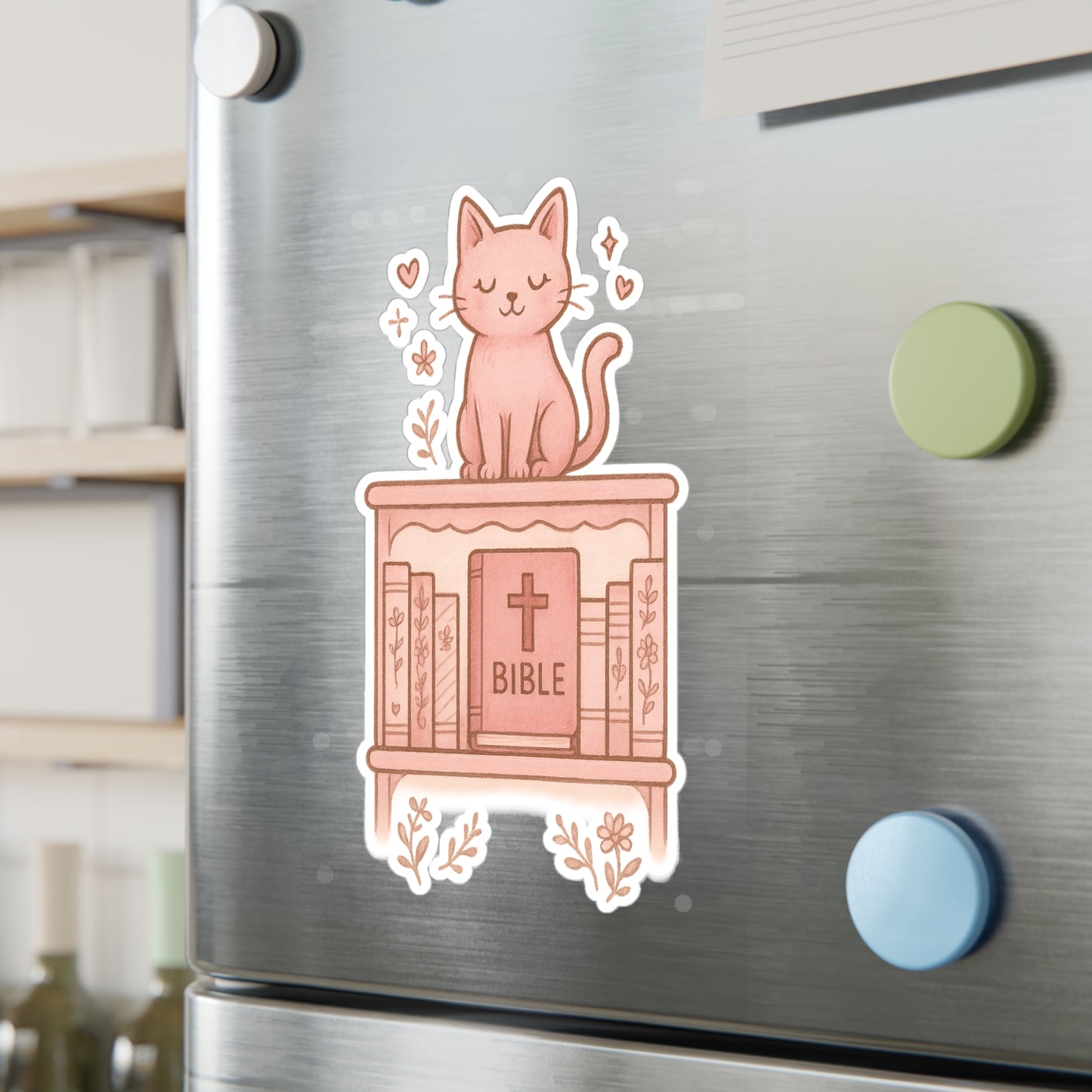 Cute Cat Bible Vinyl Decal
