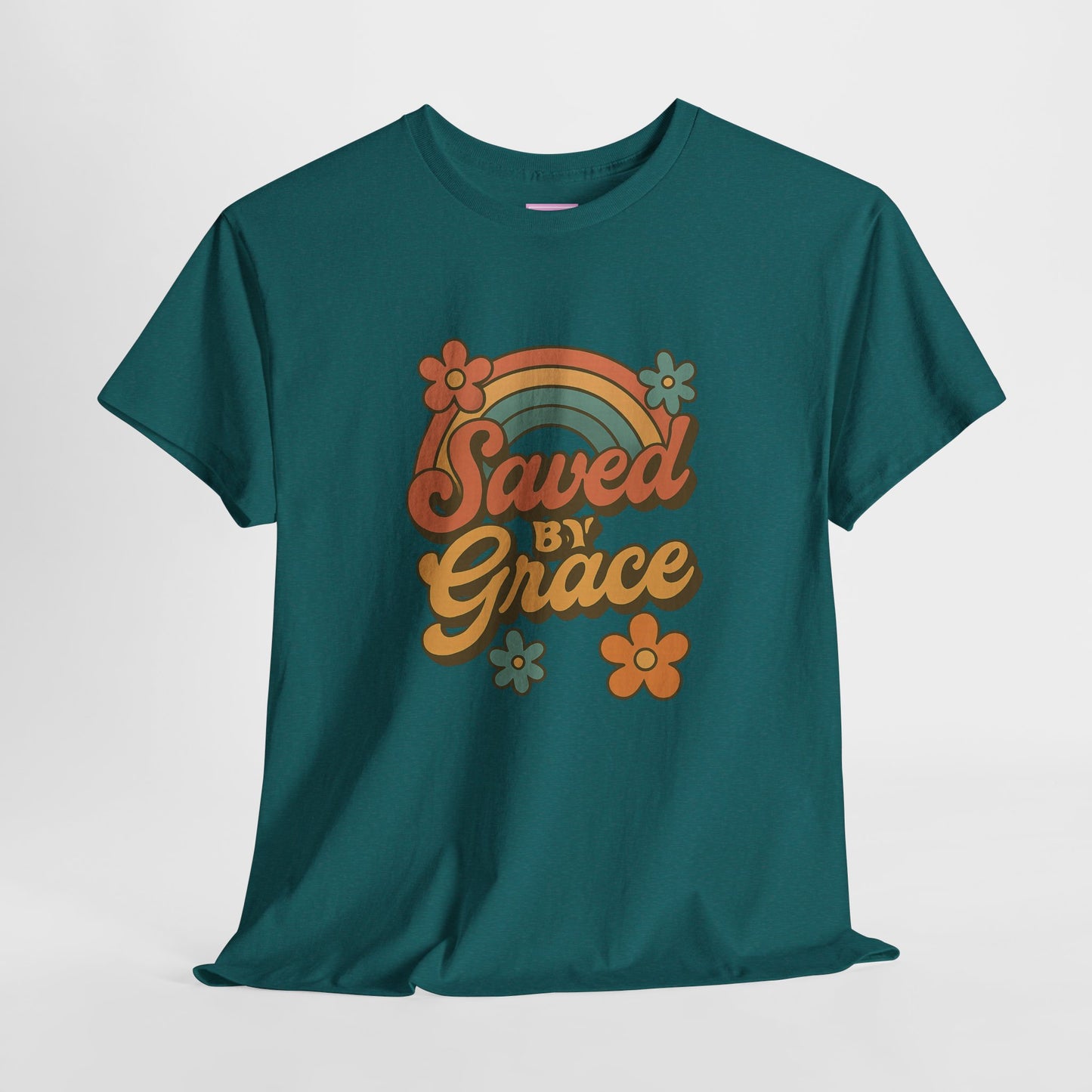 Saved by Grace Vintage Rainbow Tee