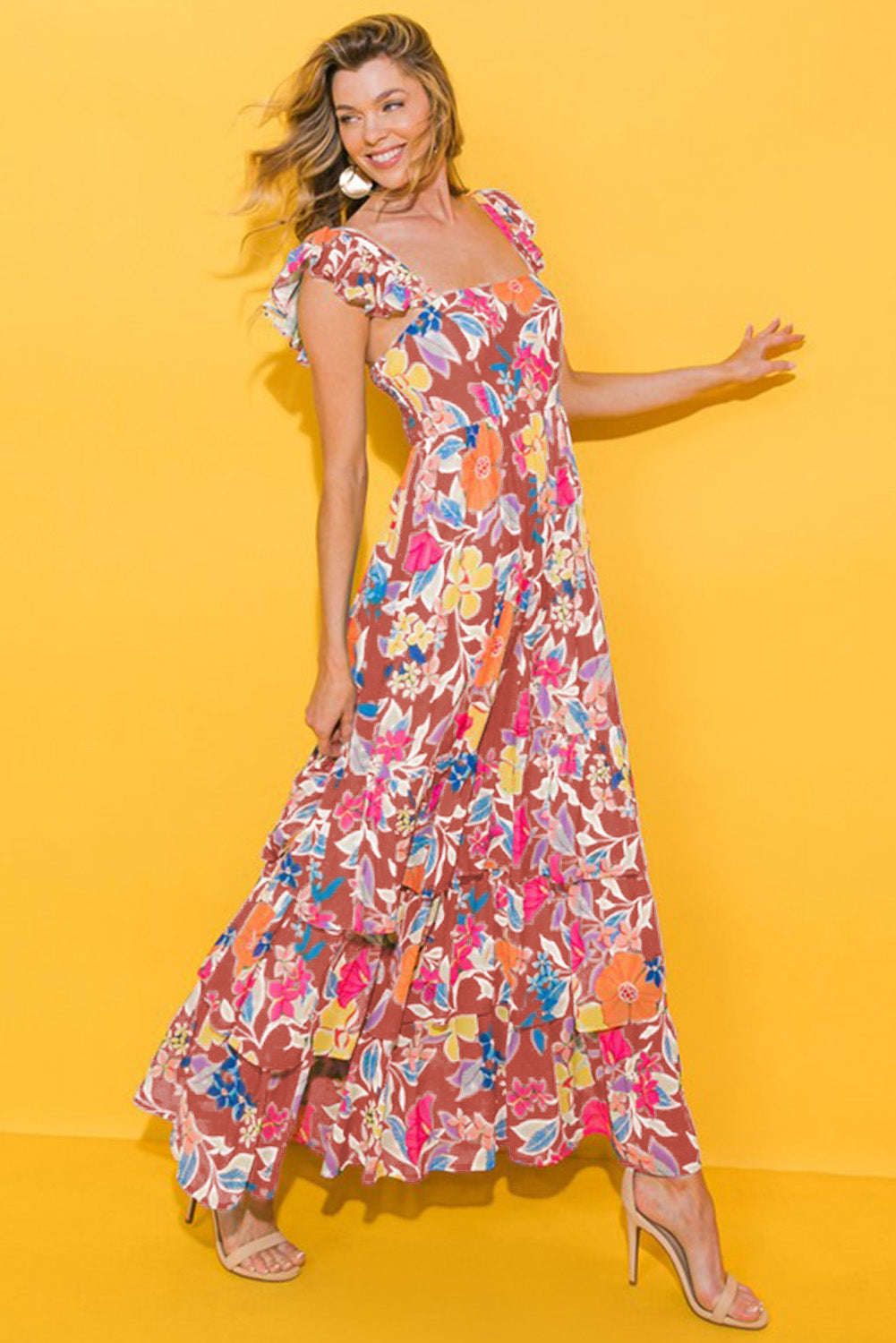 Green Floral Maxi Dress