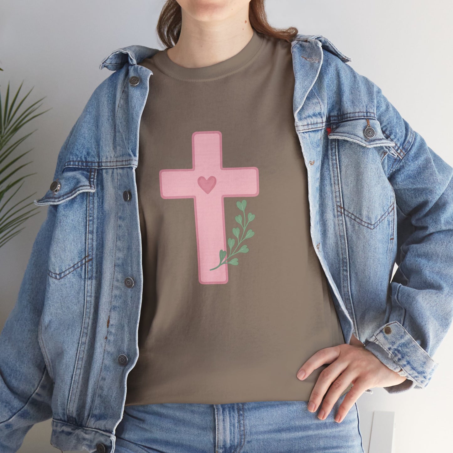 Cross Olive Branch Heart Tee