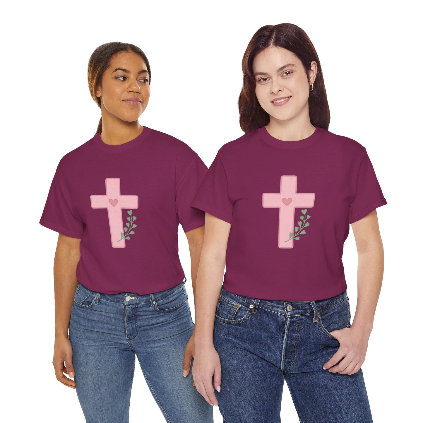 Cross Olive Branch Heart Tee