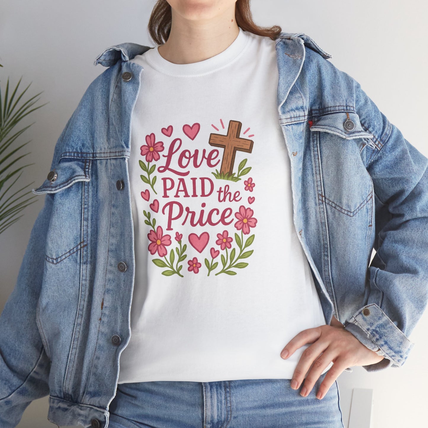 Love Paid the Price Floral Cross Tee