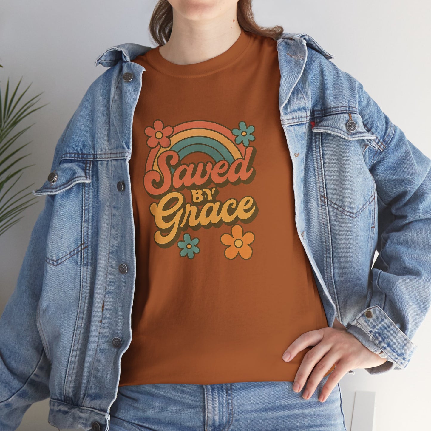 Saved by Grace Vintage Rainbow Tee