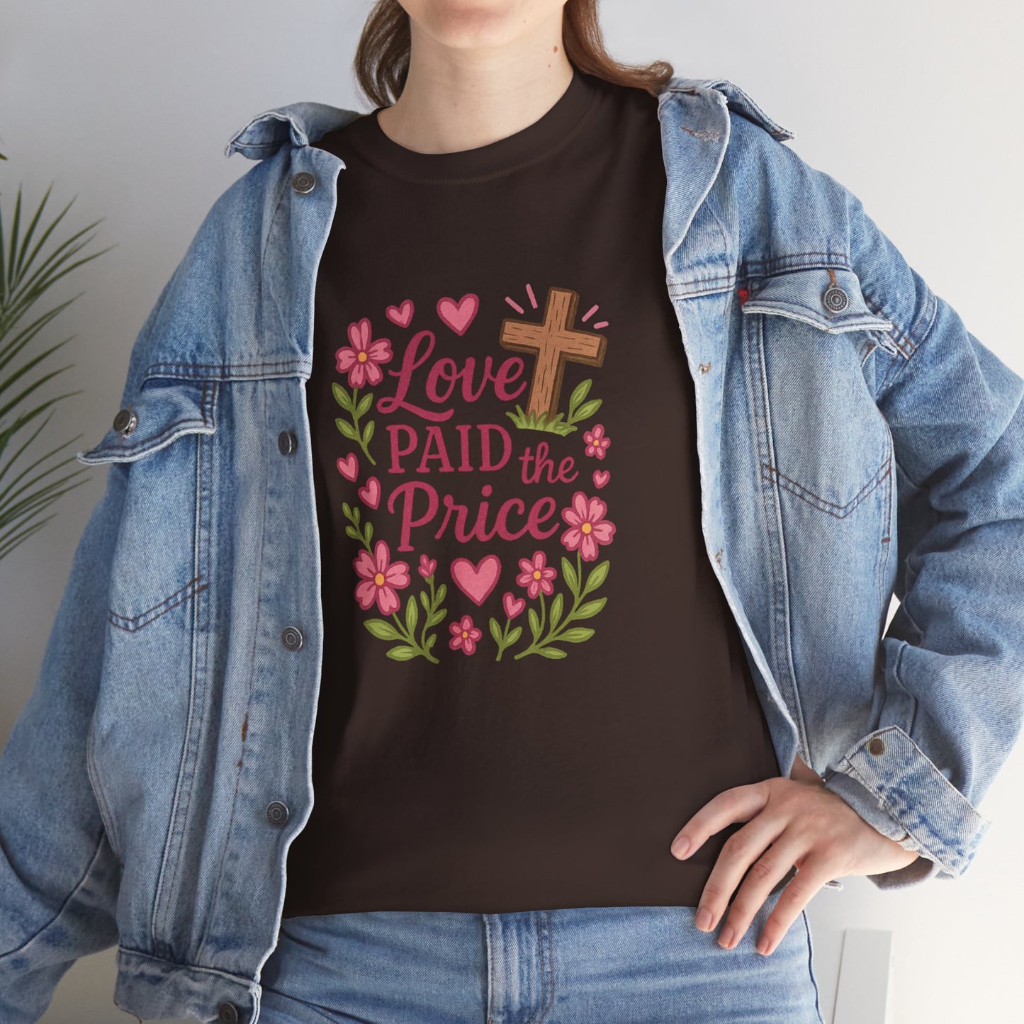 Love Paid the Price Floral Cross Tee