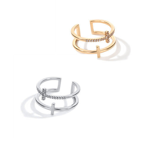 Beautiful Double Cross Adjustable Ring – Christian Faith Jewelry