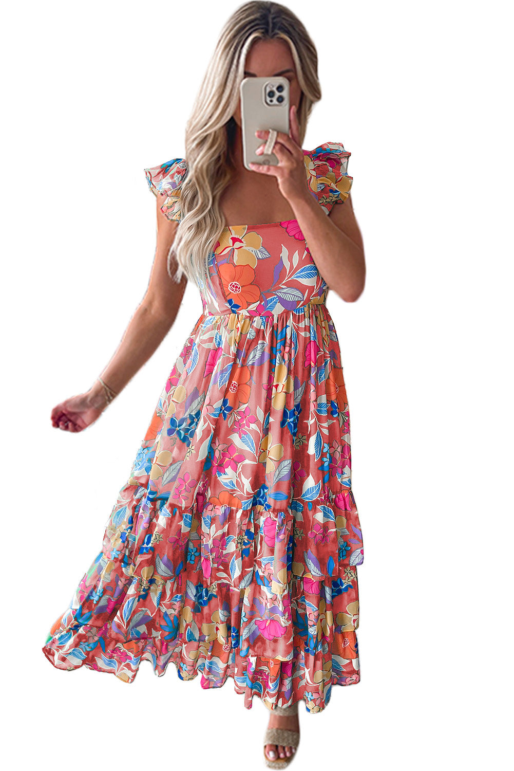 Green Floral Maxi Dress