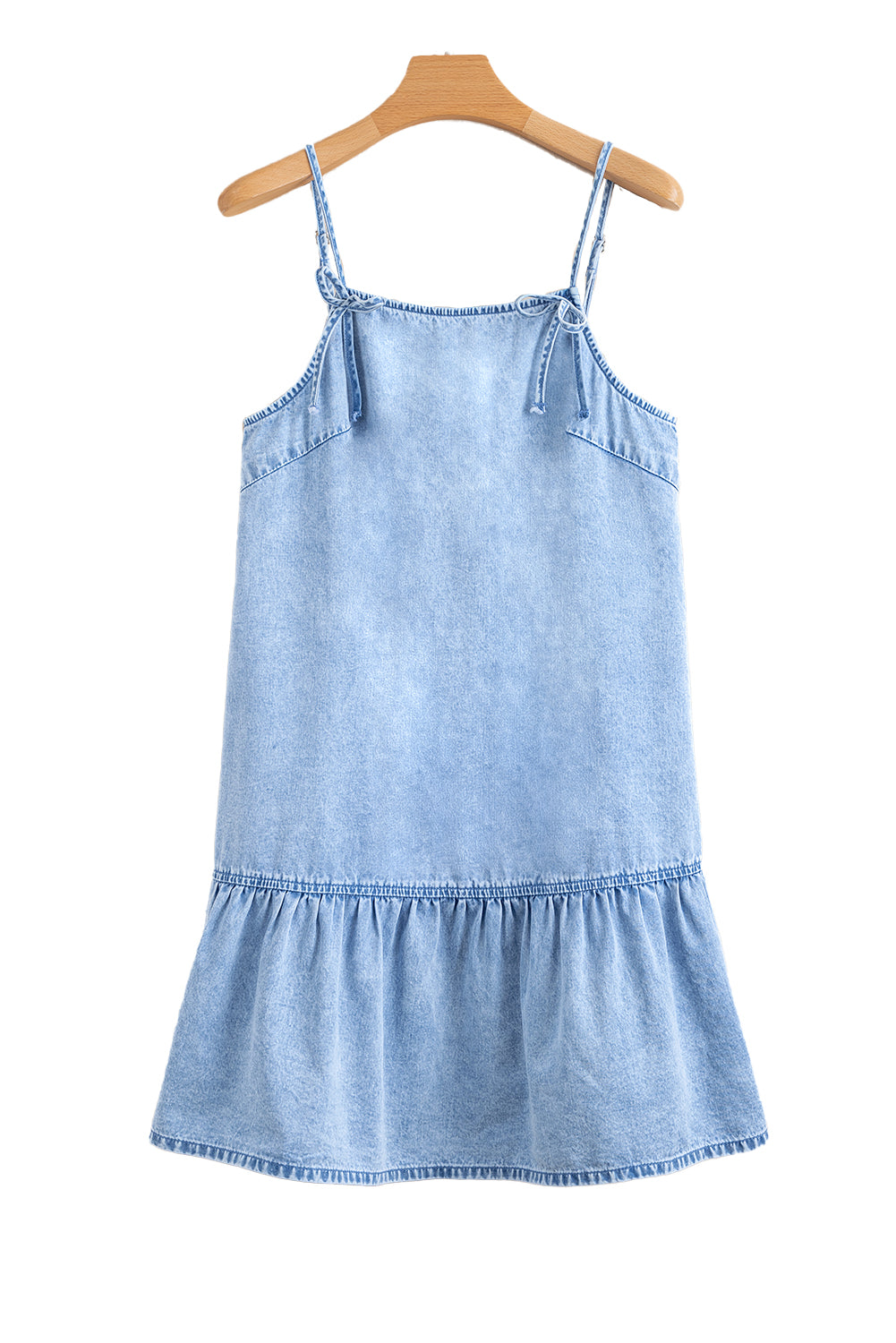 Denim Bow Ruffle Dress