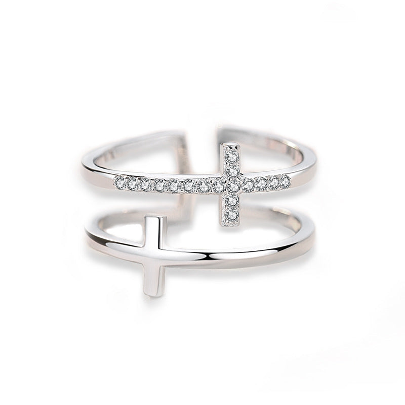 Beautiful Double Cross Adjustable Ring – Christian Faith Jewelry