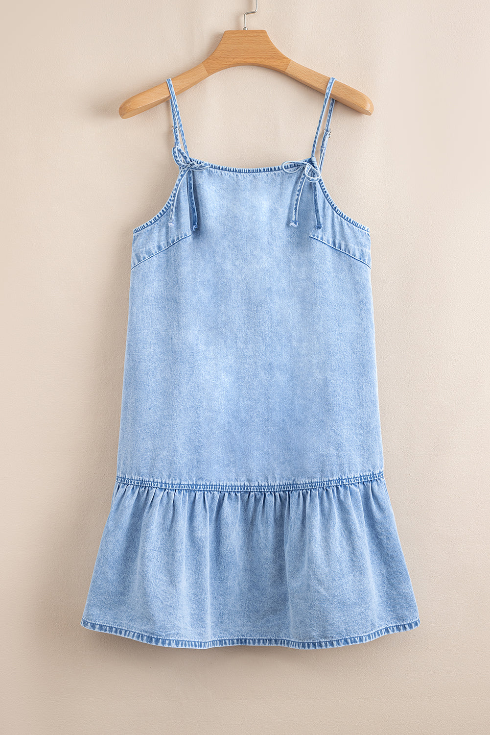 Denim Bow Ruffle Dress