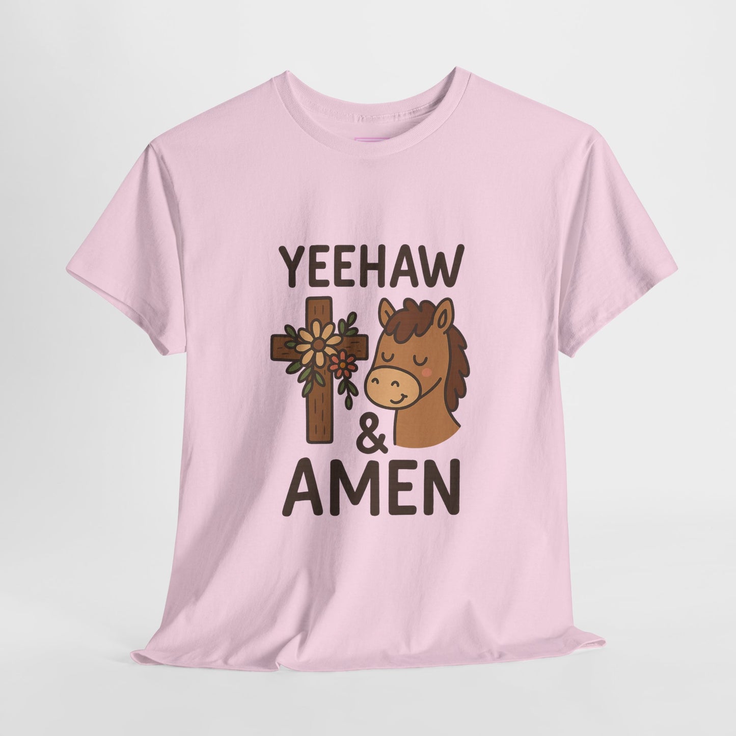 Yeehaw & Amen Floral Cross Horse Tee