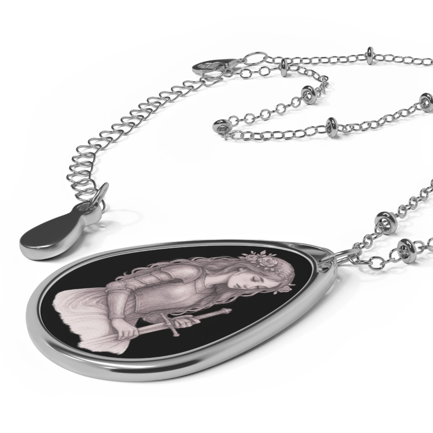 Elegant Warrior Oval Necklace