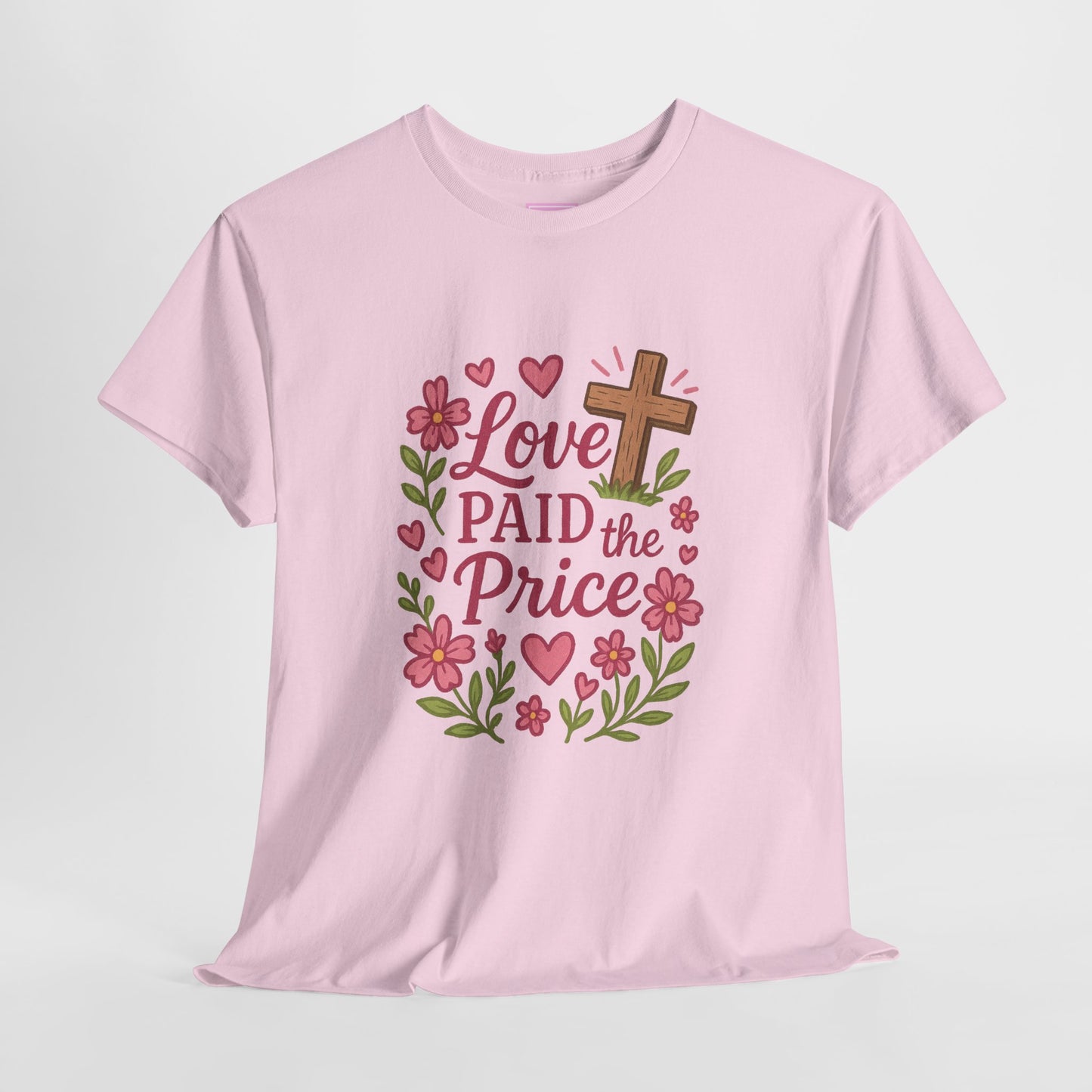 Love Paid the Price Floral Cross Tee