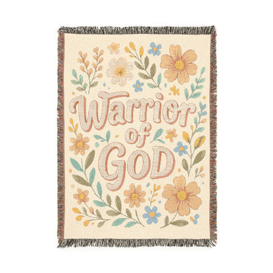 Warrior of God Floral Woven Blanket