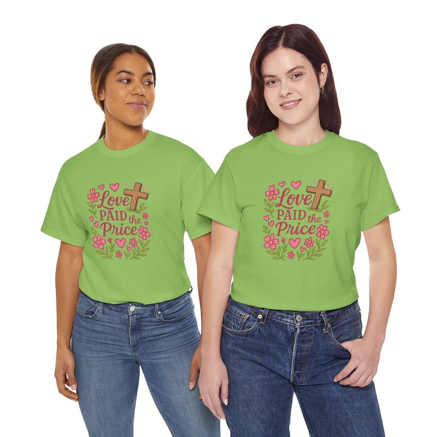 Love Paid the Price Floral Cross Tee