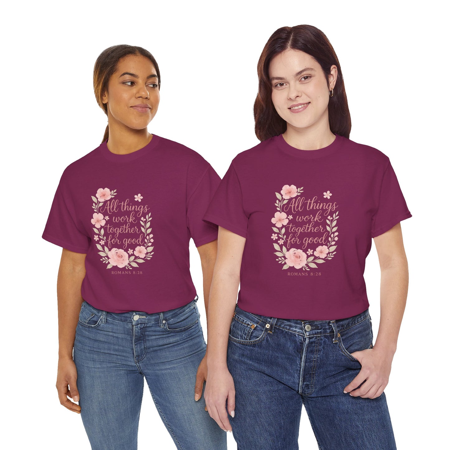 All Things Work Together for Good Floral Tee