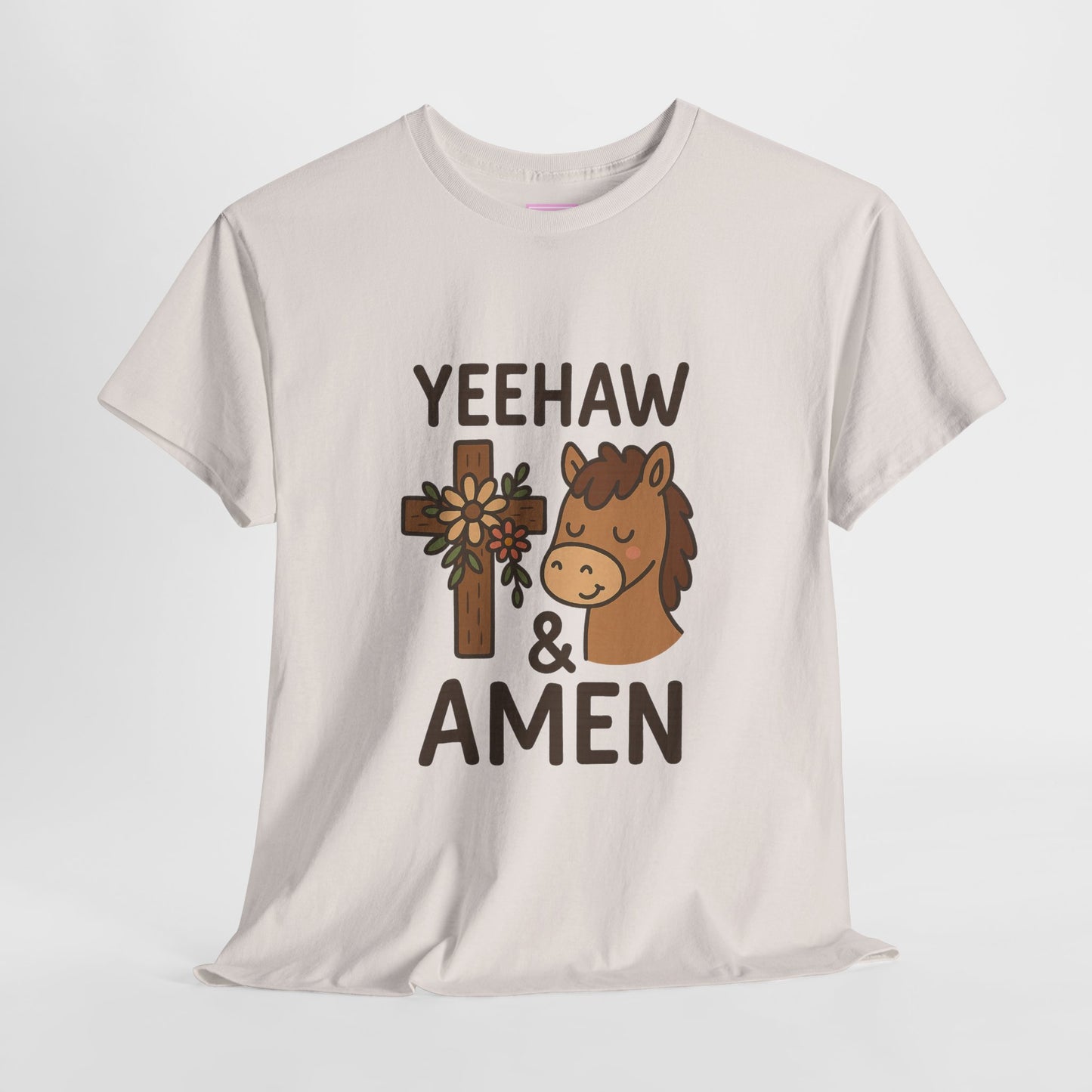 Yeehaw & Amen Floral Cross Horse Tee