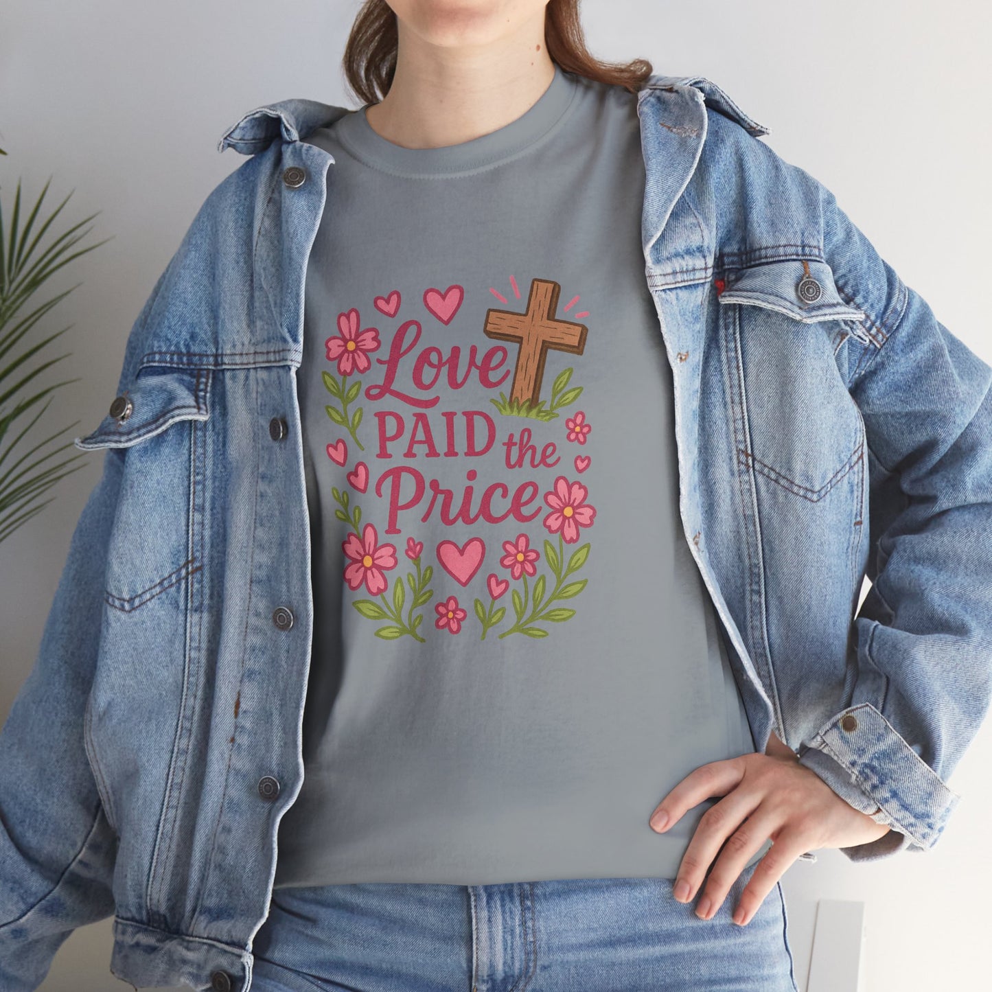 Love Paid the Price Floral Cross Tee