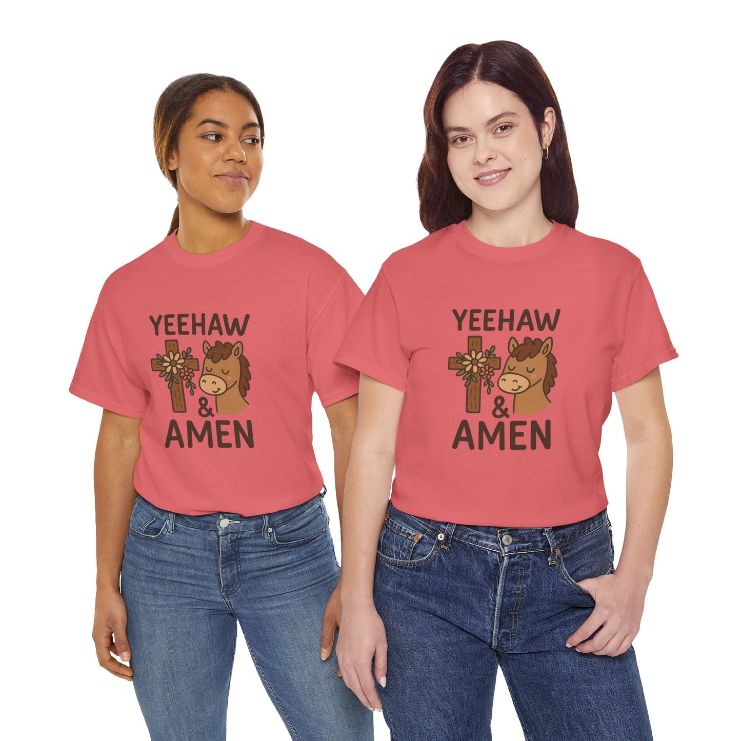 Yeehaw & Amen Floral Cross Horse Tee