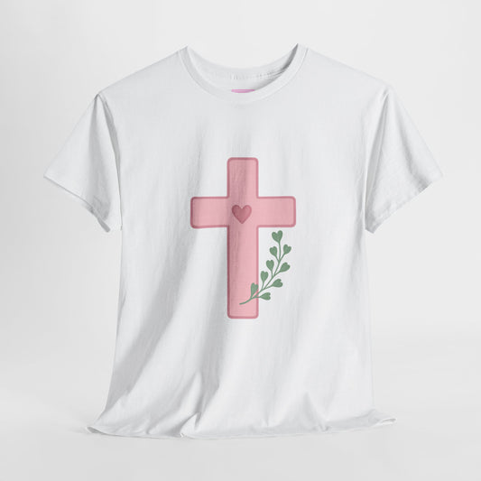 Cross Olive Branch Heart Tee