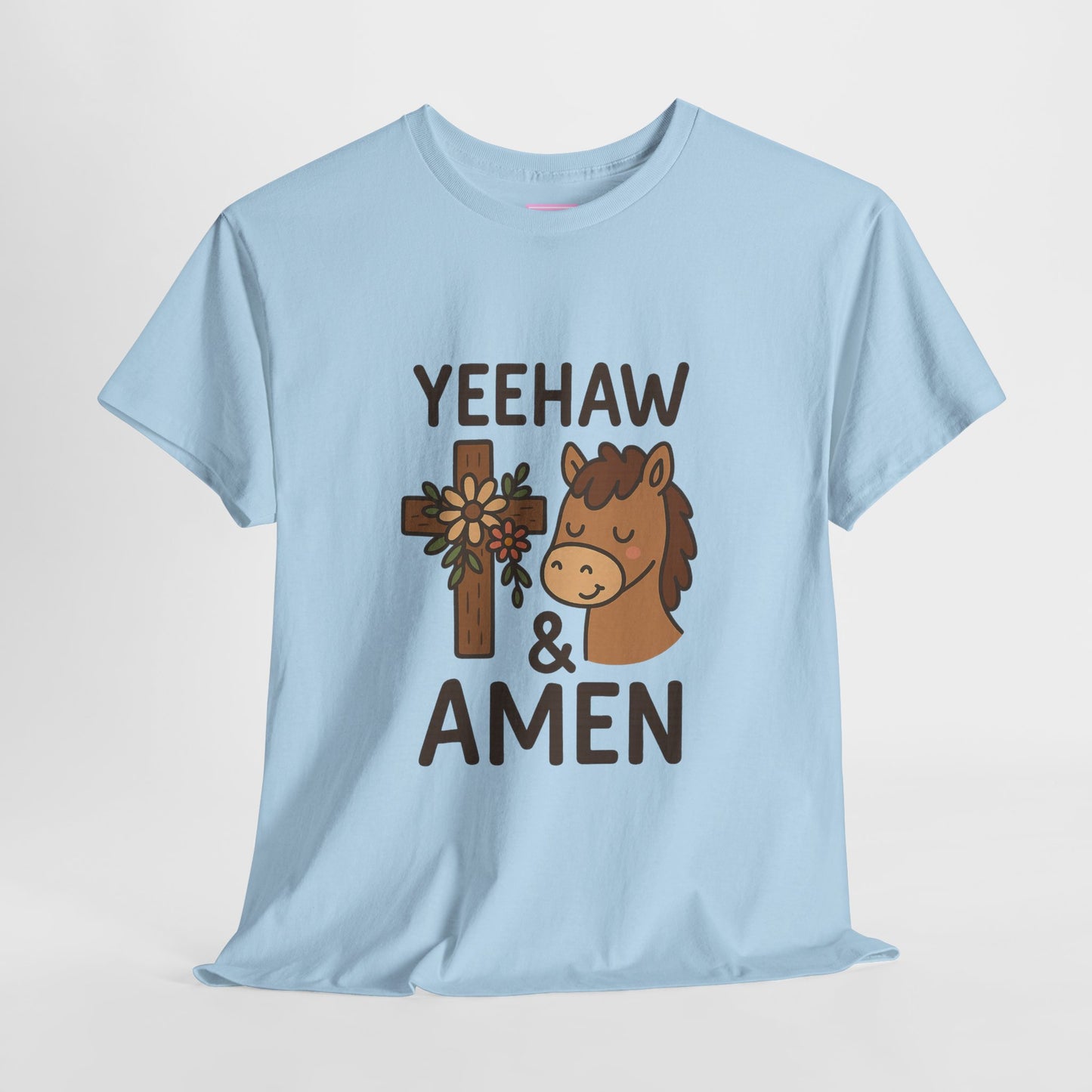 Yeehaw & Amen Floral Cross Horse Tee