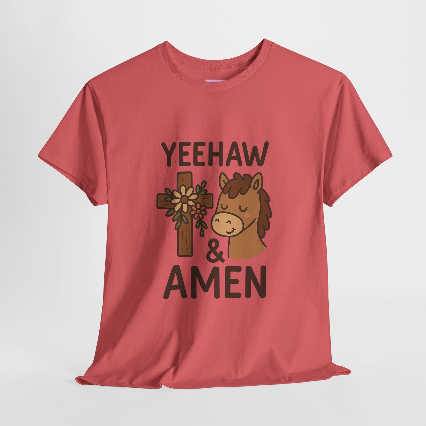 Yeehaw & Amen Floral Cross Horse Tee