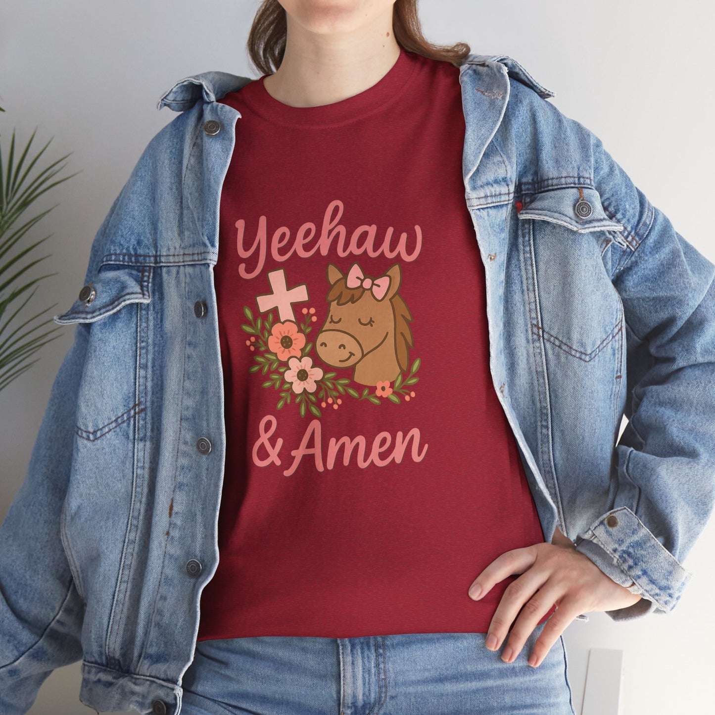 Yeehaw & Amen Floral Cross Tee
