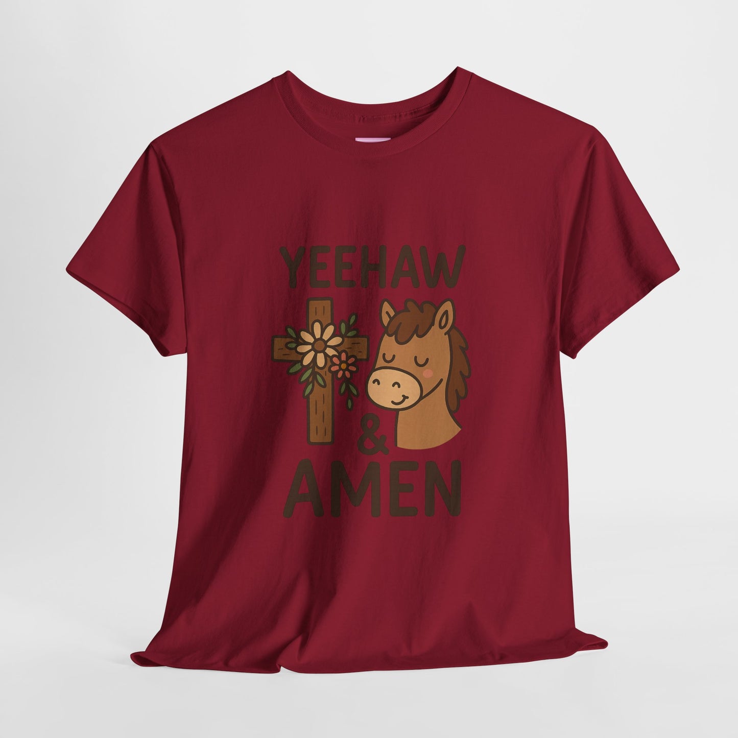 Yeehaw & Amen Floral Cross Horse Tee