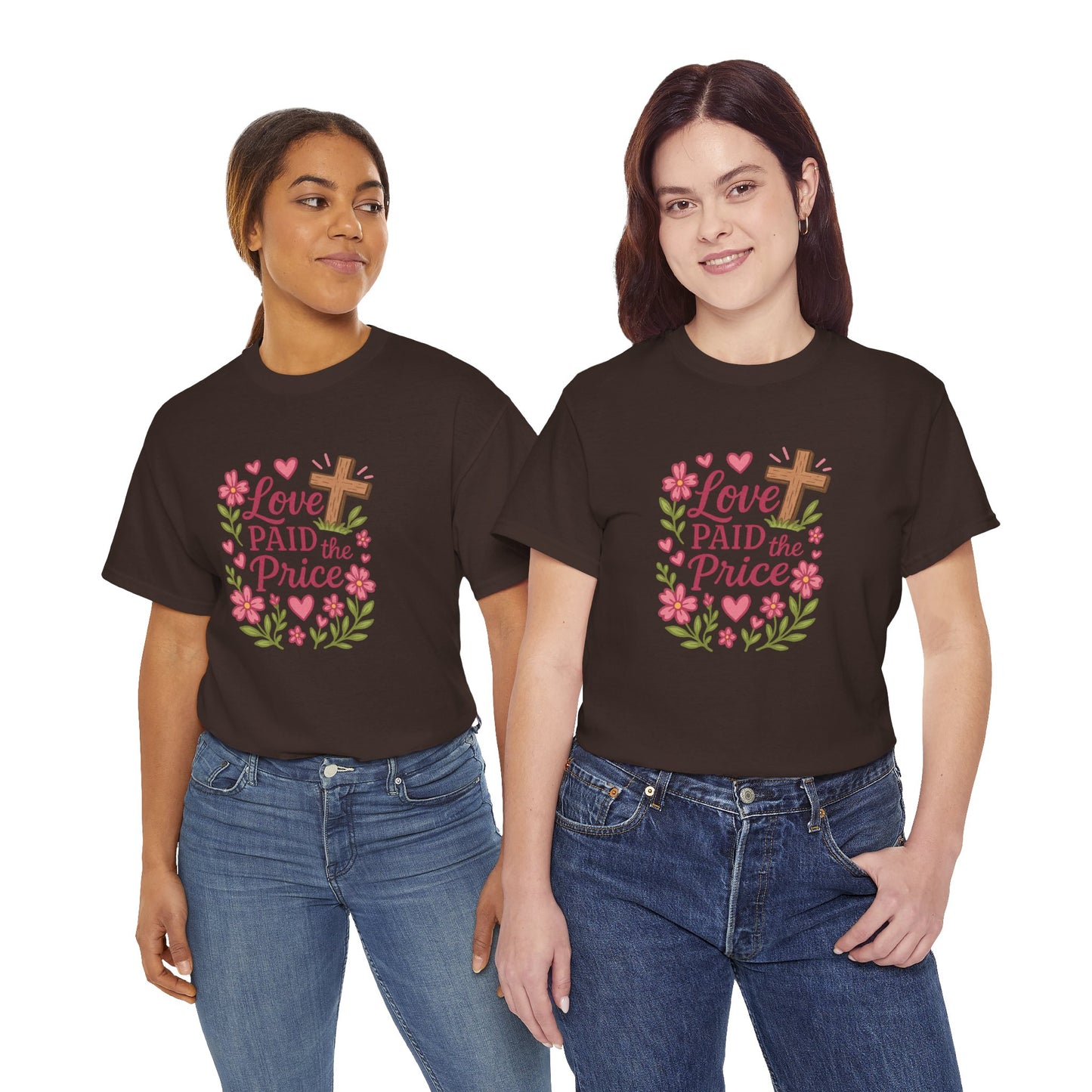 Love Paid the Price Floral Cross Tee