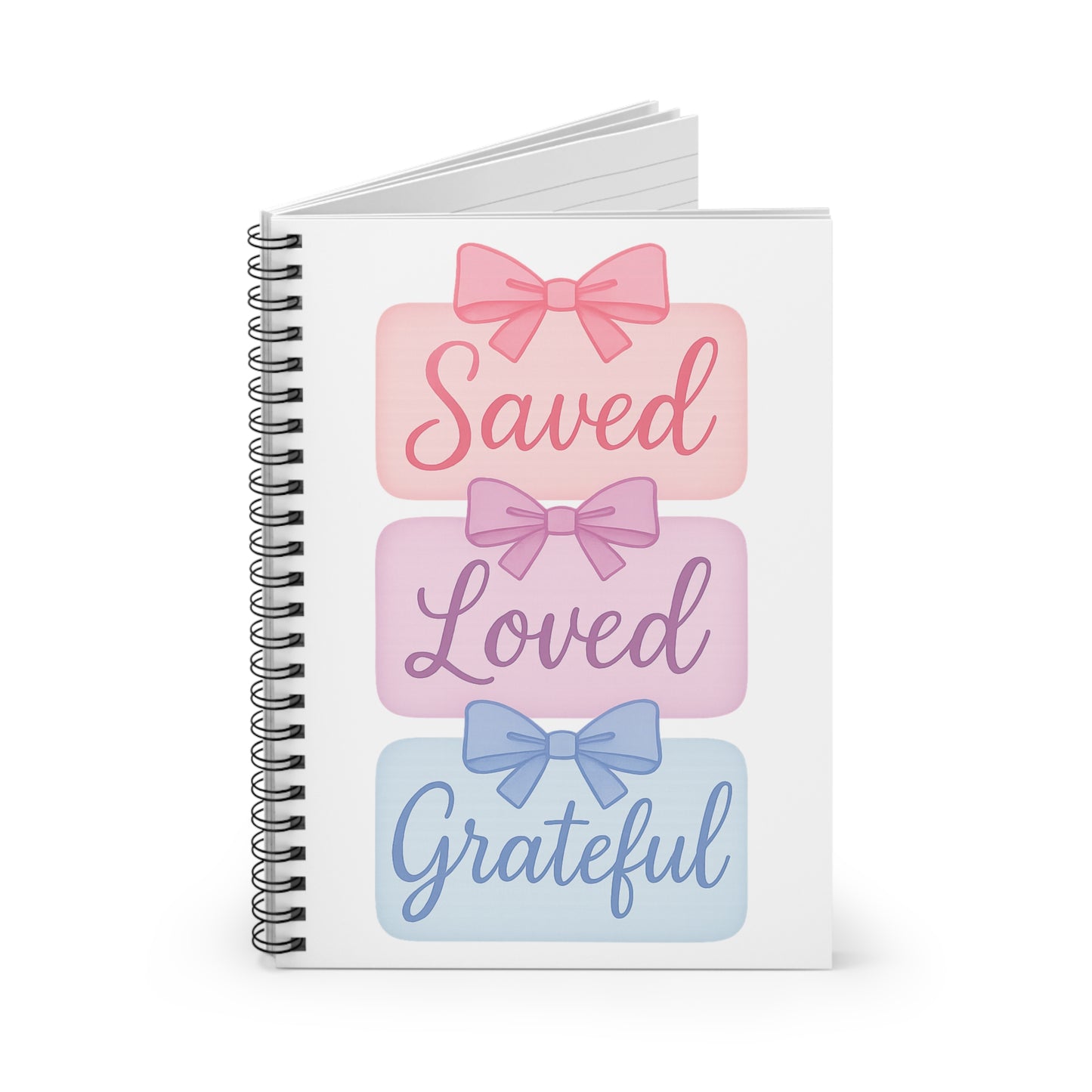 Saved Loved Grateful Spiral Notebook