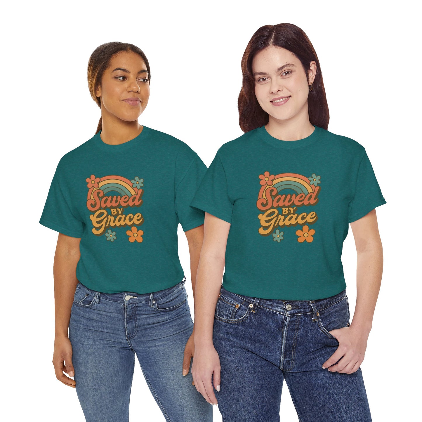 Saved by Grace Vintage Rainbow Tee