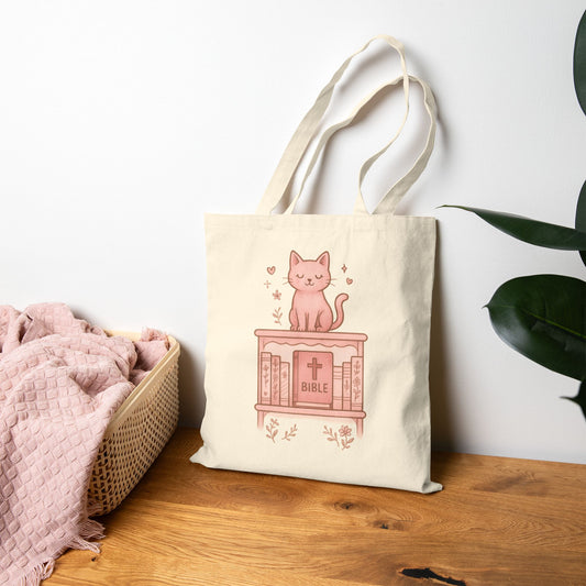 Cute Cat Bible Tote Bag