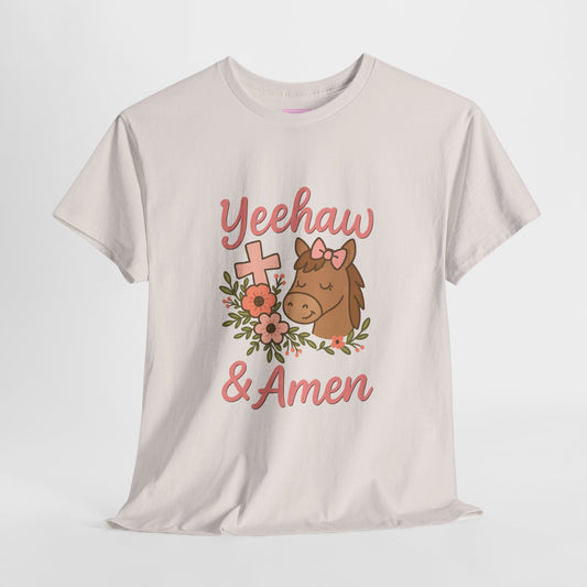 Yeehaw & Amen Floral Cross Tee