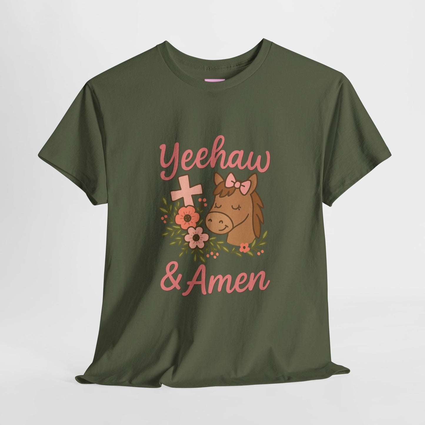 Yeehaw & Amen Floral Cross Tee