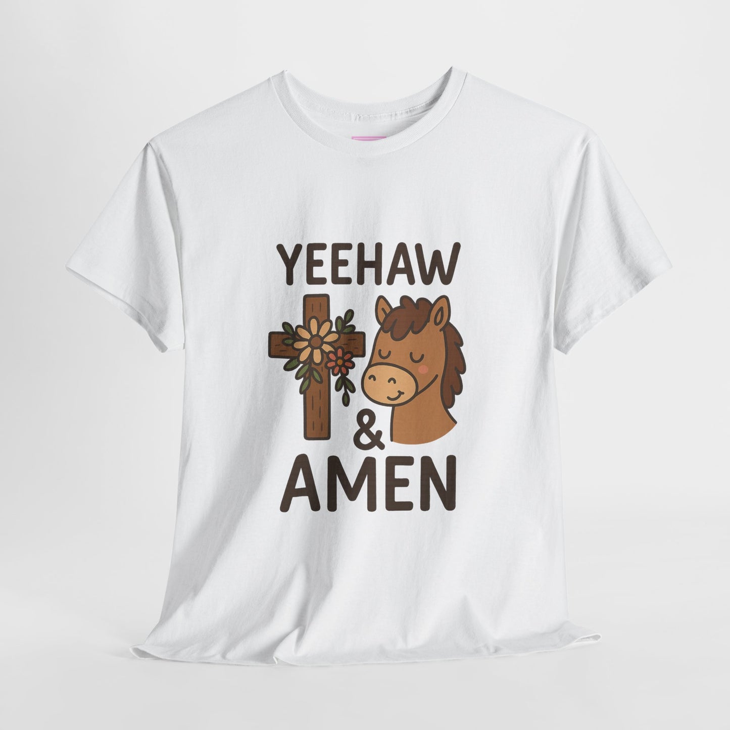 Yeehaw & Amen Floral Cross Horse Tee