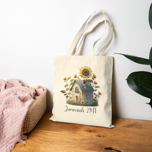 Jeremiah 29:11 Sunflower Cottage Tote Bag