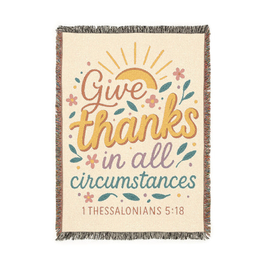 Give Thanks Woven Blanket