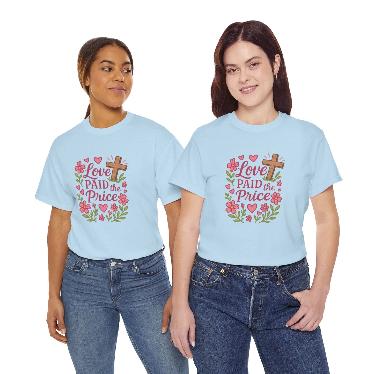 Love Paid the Price Floral Cross Tee